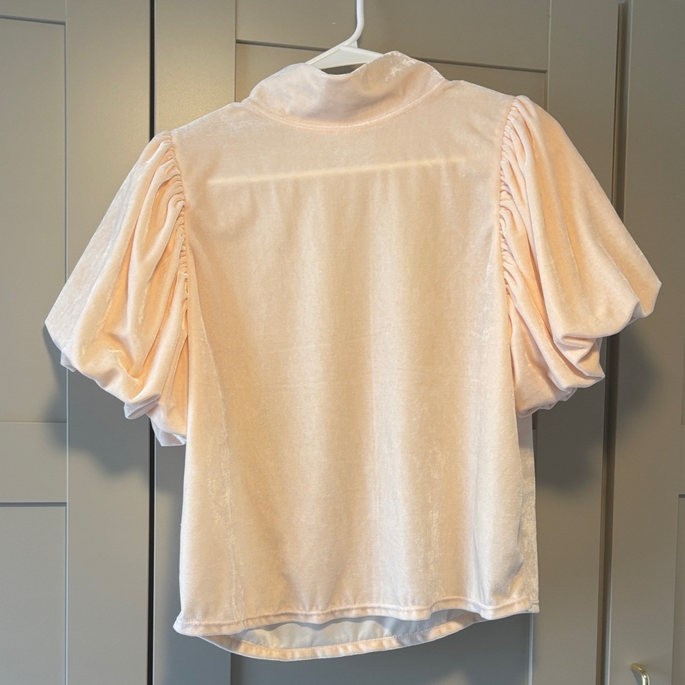 Free People Soft Cream Puff Sleeve Blouse